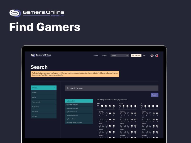 How to find Gamers @Gamers.Online